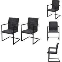 Vidaxl - Freischwinger 2 Stk. Schwarz Kunstleder - Esszimmerstühle - Freischwinger - Küchenstühle - Moderner Sessel - Schwarzer Stuhl Vidaxl - Freischwinger 2 Stk. Schwarz Kunstleder - Esszimmerstühle - Freischwinger - Küchenstühle - Moderner Sessel - Schwarzer Stuhl von VIDAXL