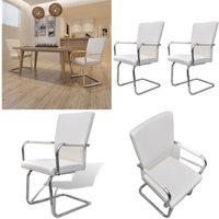Vidaxl - Freischwinger 2 Stk. Weiß Kunstleder - Esszimmerstühle - Kunstledersitze - Weiße Möbel - Freistehende Stühle - Moderner Sessel - Home & Vidaxl - Freischwinger 2 Stk. Weiß Kunstleder - Esszimmerstühle - Kunstledersitze - Weiße Möbel - Freistehende Stühle - Moderner Sessel - Home & von VIDAXL