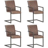 Vidaxl - Freischwinger 4 Stk. Braun Echtleder Vidaxl - Freischwinger 4 Stk. Braun Echtleder von VIDAXL