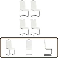 Vidaxl - Freischwinger 4 Stk. Weiß Kunstleder - Esszimmerstühle - Freischwinger - Stuhl Weiß - Kunstledersessel - Moderner Esstischstuhl von VIDAXL