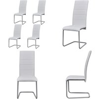 Vidaxl - Freischwinger 4 Stk. Weiß Kunstleder - Freischwinger - Esszimmerstühle - Stuhlset - Küchenstühle - Moderner Sessel - Home & Living von VIDAXL