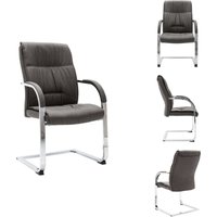 Freischwinger Bürostuhl Grau Stoff - Freischwinger Bürostuhl - Bürostuhl Grau - Arbeitsplatzstuhl - Schreibtischstuhl - Ergonomischer Bürostuhl von VIDAXL