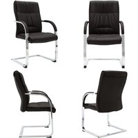 Vidaxl - Freischwinger Bürostuhl Schwarz Kunstleder - Freischwinger Bürostuhl - Arbeitsplatzstuhl - Schreibtischstuhl - Bürobedarf - Ergonomischer von VIDAXL