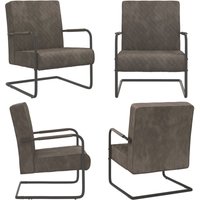 Vidaxl - Freischwinger Hellgrau Samt - Sessel - Freischwinger - Wohnraumgestaltung - Bequemlichkeit - Designstuhl - Home & Living von VIDAXL