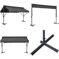 Freistehende Markise 400x300 cm Anthrazit - Freistehende Markise - Gartensonnenmarkise - Sonnenschutz - Outdoor Möbel - Terrassenüberdachung - Home & von VIDAXL