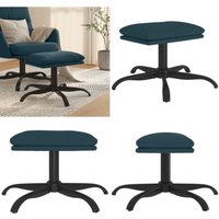 Fußhocker Blau 60x60x36 cm Samt - Samtsessel - Hocker Blau - Beistelltisch - Lounge Möbel - Sessel Mit Armlehnen - Home & Living von VIDAXL