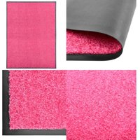 Fußmatte Waschbar Rosa 90x120 cm - Innenfußmatte - Außentürmatte - Anti-Rutschmatte - Waschebene Fußmatte - Polyester Fußmatte - Home & Living von VIDAXL