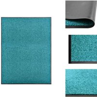 Fußmatten - Living Fußmatte Waschbar Cyan 90x120 cm - Türkis von VIDAXL