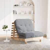 Vidaxl - Futon Schlafsofa mit Matratze 80x206x11 cm Massivholz Kiefer von VIDAXL