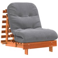 Futon Schlafsofa mit Matratze Braun 70x206x11 Massivholz Kiefer Vidaxl von VIDAXL