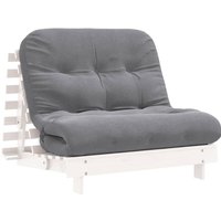 Vidaxl - Futon Schlafsofa mit Matratze Weiß 100x206x11 cm Kiefernholz von VIDAXL