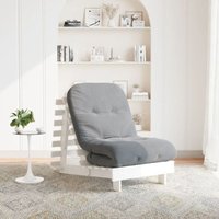 Vidaxl - Futon Schlafsofa mit Matratze Weiß 70x206x11 Massivholz Kiefer von VIDAXL
