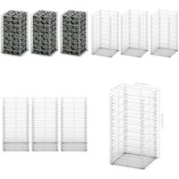 Gabionen-Set 3-tlg. Verzinkter Draht 25×25×50 cm - Gabionsystem - Stahltrennung - Gartenzaun - Mauerstein - Begrenzung - Home & Living von VIDAXL