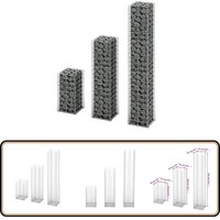 Gabionen-Set 3-tlg. Verzinkter Draht - Gabionsystem - Stahltrennung - Gartenzaun - Zäune - Mauerstein Gabionen-Set 3-tlg. Verzinkter Draht - Gabionsystem - Stahltrennung - Gartenzaun - Zäune - Mauerstein von VIDAXL