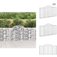 Vidaxl - Gabionen mit Hochbogen 25Stk. 200x30x100/120cm Verzinktes Eisen - Gabionen - Gabionenkörbe - Gartendekoration - Gartenzubehör - Zaun von VIDAXL