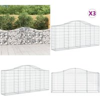 Gabionen mit Hochbogen 3 Stk. 200x30x80/100 cm Verzinktes Eisen - Gabionen - Gartenzaun - Gartendeko - Gartengestaltung - Staketenzaun - Home & Living Gabionen mit Hochbogen 3 Stk. 200x30x80/100 cm Verzinktes Eisen - Gabionen - Gartenzaun - Gartendeko - Gartengestaltung - Staketenzaun - Home & Living von VIDAXL
