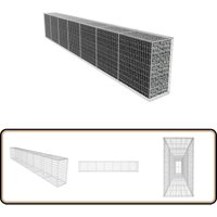 Vidaxl - Gabionenwand mit Abdeckung Verzinkter Stahl 600x50x100 cm - Gabionenwand - Stahleinfassung - Gartengestaltung - Terrassenbelag von VIDAXL