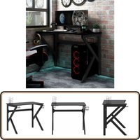 Gaming-Schreibtisch mit K-Gestell Schwarz 90x60x75 cm - Gaming Schreibtisch - Gamer Schreibtisch - Bürostuhl - Home Office - Etagen Regal Gaming-Schreibtisch mit K-Gestell Schwarz 90x60x75 cm - Gaming Schreibtisch - Gamer Schreibtisch - Bürostuhl - Home Office - Etagen Regal von VIDAXL
