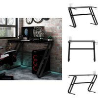 Gaming-Schreibtisch mit ZZ-Gestell Schwarz und Rot 110x60x75 cm - Gaming-Schreibtisch - Gamer Schreibtisch - Bürostuhl - Etagenregal - Arbeitsplatz von VIDAXL