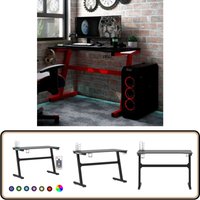 Vidaxl - Gaming-Schreibtisch mit led und Z-Gestell Schwarz 110x60x75 cm - led Gaming Schreibtisch - Gamer Schreibtisch - pc Schreibtisch - Bürostuhl Vidaxl - Gaming-Schreibtisch mit led und Z-Gestell Schwarz 110x60x75 cm - led Gaming Schreibtisch - Gamer Schreibtisch - pc Schreibtisch - Bürostuhl von VIDAXL