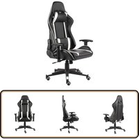 Gaming-Stuhl Drehbar Weiß pvc - Gaming Stuhl - pc Stuhl - Gamer Chair - Schreibtischstuhl - Ergonomischer Stuhl von VIDAXL