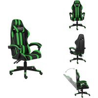 Gaming-Stuhl Schwarz und Grün Kunstleder - Gaming-Stuhl - Bürostuhl - Büroarbeitsplatz - Ergonomischer Stuhl - PC-Stuhl Gaming-Stuhl Schwarz und Grün Kunstleder - Gaming-Stuhl - Bürostuhl - Büroarbeitsplatz - Ergonomischer Stuhl - PC-Stuhl von VIDAXL
