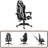 Gaming-Stuhl Schwarz und Weiß Kunstleder - Gaming-Stuhl - Bürostuhl - Büroarbeitsplatz - Ergonomischer Stuhl - PC-Stuhl Gaming-Stuhl Schwarz und Weiß Kunstleder - Gaming-Stuhl - Bürostuhl - Büroarbeitsplatz - Ergonomischer Stuhl - PC-Stuhl von VIDAXL