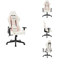 Gaming-Stuhl Weiß und Rosa Kunstleder - Gaming Stuhl - Gamer Chair - Bürostuhl - pc Stuhl - Ergonomischer Stuhl von VIDAXL