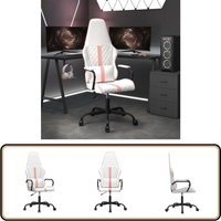 Gaming-Stuhl Weiß und Rosa Kunstleder - Gaming-Stuhl - PC-Chair - Gamer Chair - BürostuhI - Schreibtischstuhl Gaming-Stuhl Weiß und Rosa Kunstleder - Gaming-Stuhl - PC-Chair - Gamer Chair - BürostuhI - Schreibtischstuhl von VIDAXL