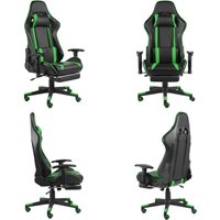 Gaming-Stuhl mit Fußstütze Drehbar Grün pvc - Gaming Stuhl - pc Stuhl - Gamer Chair - Schreibtischstuhl - Ergonomischer Stuhl - Home & Living Gaming-Stuhl mit Fußstütze Drehbar Grün pvc - Gaming Stuhl - pc Stuhl - Gamer Chair - Schreibtischstuhl - Ergonomischer Stuhl - Home & Living von VIDAXL