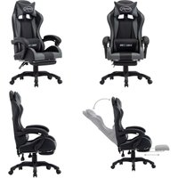 Vidaxl - Gaming-Stuhl mit Fußstütze Grau und Schwarz Kunstleder - Gaming-Stuhl - Bürostuhl - Ergonomischer Stuhl - Schreibtischstuhl - Computerstuhl Vidaxl - Gaming-Stuhl mit Fußstütze Grau und Schwarz Kunstleder - Gaming-Stuhl - Bürostuhl - Ergonomischer Stuhl - Schreibtischstuhl - Computerstuhl von VIDAXL