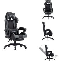 Vidaxl - Gaming-Stuhl mit Fußstütze Grau und Schwarz Kunstleder - Gaming-Stuhl - Bürostuhl - Ergonomischer Stuhl - Schreibtischstuhl - Computerstuhl Vidaxl - Gaming-Stuhl mit Fußstütze Grau und Schwarz Kunstleder - Gaming-Stuhl - Bürostuhl - Ergonomischer Stuhl - Schreibtischstuhl - Computerstuhl von VIDAXL