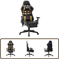 Gaming-Stuhl mit Fußstütze Schwarz und Golden Kunstleder - Gaming Stuhl - Bürostuhl - pc Stuhl - Gamer Chair - Ergonomischer Stuhl Gaming-Stuhl mit Fußstütze Schwarz und Golden Kunstleder - Gaming Stuhl - Bürostuhl - pc Stuhl - Gamer Chair - Ergonomischer Stuhl von VIDAXL