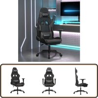 Vidaxl - Gaming-Stuhl mit Fußstütze Schwarz und Grau Kunstleder - Gaming-Stuhl - PC-Stuhl - Gamer Chair - Bürostuhle - Schreibtischstuhl von VIDAXL