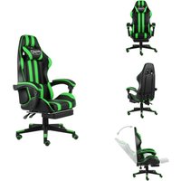 Gaming-Stuhl mit Fußstütze Schwarz und Grün Kunstleder - Gaming-Stuhl - Bürostuhl - Ergonomischer Stuhl - Hochwertiger Stuhl - PC-Stuhl Gaming-Stuhl mit Fußstütze Schwarz und Grün Kunstleder - Gaming-Stuhl - Bürostuhl - Ergonomischer Stuhl - Hochwertiger Stuhl - PC-Stuhl von VIDAXL