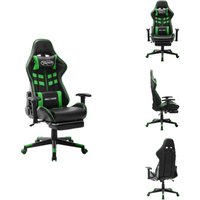 Gaming-Stuhl mit Fußstütze Schwarz und Grün Kunstleder - Gaming Stuhl - Bürostuhl - pc Stuhl - Ergonomischer Stuhl - Hochwertiger Stuhl Gaming-Stuhl mit Fußstütze Schwarz und Grün Kunstleder - Gaming Stuhl - Bürostuhl - pc Stuhl - Ergonomischer Stuhl - Hochwertiger Stuhl von VIDAXL