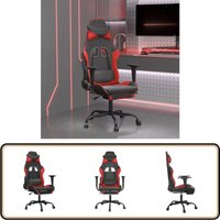 Gaming-Stuhl mit Fußstütze Schwarz und Rot Kunstleder - Gaming-Stuhl - Gamer Chair - PC-Chair - Bürostuhl - Schreibtischstuhl von VIDAXL