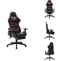 Gaming-Stuhl mit Fußstütze Schwarz und Weinrot Kunstleder - Gaming Stuhl - Bürostuhl - pc Stuhl - Ergonomischer Stuhl - Hochwertiger Stuhl Gaming-Stuhl mit Fußstütze Schwarz und Weinrot Kunstleder - Gaming Stuhl - Bürostuhl - pc Stuhl - Ergonomischer Stuhl - Hochwertiger Stuhl von VIDAXL