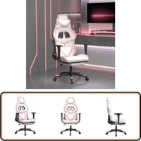 Gaming-Stuhl mit Fußstütze Weiß und Rosa Kunstleder - Gaming Stuhl - Gamer Chair - pc Stuhl - Schreibtischstuhl - Ergonomischer Stuhl von VIDAXL