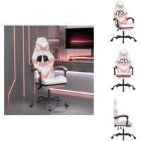 Gaming-Stuhl mit Fußstütze Weiß und Rosa Kunstleder - Gaming-Stuhl - Gaming-Stühle - Bürostuhl - Stuhl Gaming-Stuhl mit Fußstütze Weiß und Rosa Kunstleder - Gaming-Stuhl - Gaming-Stühle - Bürostuhl - Stuhl von VIDAXL