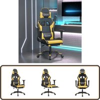 Vidaxl - Gaming-Stuhl mit Massage & Fußstütze Schwarz Golden Kunstleder - Gaming-Stuhl - Gamer Chair - Bürostuhl - Schreibtischstuhl - Ergonomischer Vidaxl - Gaming-Stuhl mit Massage & Fußstütze Schwarz Golden Kunstleder - Gaming-Stuhl - Gamer Chair - Bürostuhl - Schreibtischstuhl - Ergonomischer von VIDAXL
