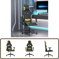 Gaming-Stuhl mit Massagefunktion Schwarz und Hellgrün Stoff - Gaming-Stuhl - Gamer Chair - Bürostuhl - Schreibtischstuhl - Ergonomischer Stuhl von VIDAXL