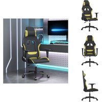Gaming-Stuhl mit Massagefunktion Schwarz und Hellgrün Stoff - Gaming-Stuhl - Gamer Chair - Bürostuhl - Schreibtischstuhl - Ergonomischer Stuhl von VIDAXL