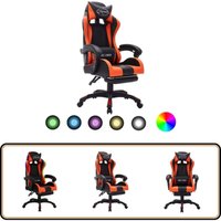 Gaming-Stuhl mit rgb LED-Leuchten Orange und Schwarz Kunstleder - Gaming-Stuhl - Bürostuhl - PC-Stuhl - Ergonomischer Stuhl - Led-Beleuchtung Gaming-Stuhl mit rgb LED-Leuchten Orange und Schwarz Kunstleder - Gaming-Stuhl - Bürostuhl - PC-Stuhl - Ergonomischer Stuhl - Led-Beleuchtung von VIDAXL