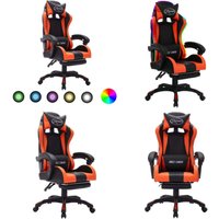 Gaming-Stuhl mit rgb LED-Leuchten Orange und Schwarz Kunstleder - Gaming-Stuhl - Bürostuhl - PC-Stuhl - Ergonomischer Stuhl - Led-Beleuchtung - Home Gaming-Stuhl mit rgb LED-Leuchten Orange und Schwarz Kunstleder - Gaming-Stuhl - Bürostuhl - PC-Stuhl - Ergonomischer Stuhl - Led-Beleuchtung - Home von VIDAXL