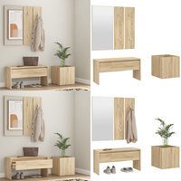 Garderoben-Set Sonoma-Eiche Holzwerkstoff - Flurbank - Holzwerkstoff Möbel - Garderobe - Spiegel - Deko - Home & Living Garderoben-Set Sonoma-Eiche Holzwerkstoff - Flurbank - Holzwerkstoff Möbel - Garderobe - Spiegel - Deko - Home & Living von VIDAXL