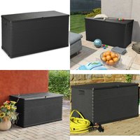 Garten-Aufbewahrungsbox Anthrazit 120x56x63 cm pp Rattan - Gartentresore - Außenaufbewahrung - Gartenbox - Kunststoff Box - Rattanoptik - Home & von VIDAXL
