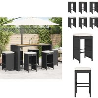 Vidaxl - Garten-Barhocker mit Kissen 6 Stk. Schwarz Poly Rattan - Garten Barhocker - Barhocker - Barhocker Terrasse - Outdoor Barhocker Vidaxl - Garten-Barhocker mit Kissen 6 Stk. Schwarz Poly Rattan - Garten Barhocker - Barhocker - Barhocker Terrasse - Outdoor Barhocker von VIDAXL