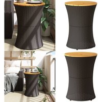 Vidaxl - Garten-Beistelltisch Trommelform Schwarz Poly Rattan Massivholz - Gartentisch - Esszimmerset - Balkonmöbel - Terrassenmöbel - Outdoor Möbel Vidaxl - Garten-Beistelltisch Trommelform Schwarz Poly Rattan Massivholz - Gartentisch - Esszimmerset - Balkonmöbel - Terrassenmöbel - Outdoor Möbel von VIDAXL