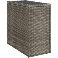 Vidaxl - Garten-Beistelltisch mit Glasplatte Grau 58x27,5x55 cm Rattan von VIDAXL